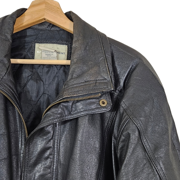 Basic Equipment 100% Leather Vintage Black Jacket - Picture 6 of 9